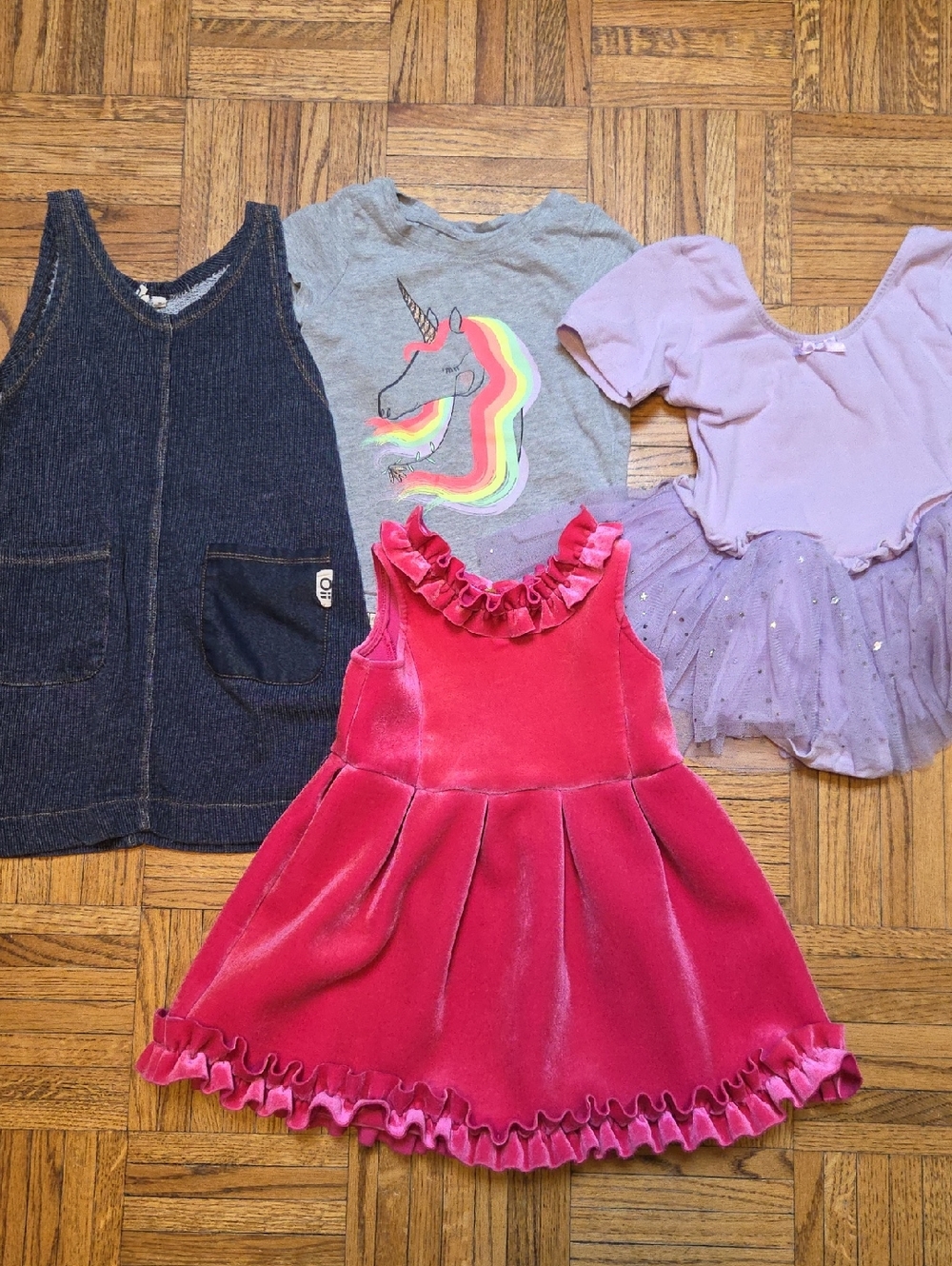 Girls Size 2-3 Clothes Pink Velvet Dress Oii Oshkosh